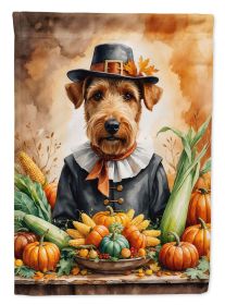 Airedale Terrier Thanksgiving Garden Flag Mailbox Flag Decorative Yard Flag Banner Outside Patio Artwork Yard Flower Beds, Garden Size, Multicolo