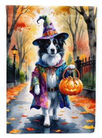 Border Collie Halloween Trick or Treat Garden Flag Mailbox Flag Decorative Yard Flag Banner Outside Patio Artwork Yard Flower Beds, Garden Size