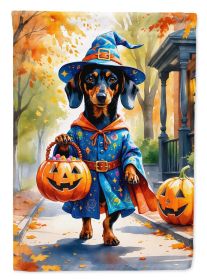 Dachshund Halloween Trick or Treat Garden Flag Mailbox Flag Decorative Yard Flag Banner Outside Patio Artwork Yard Flower Beds, Garden Size