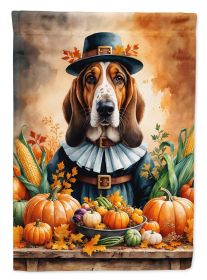 Basset Hound Thanksgiving Garden Flag Mailbox Flag Decorative Yard Flag Banner Outside Patio Artwork Yard Flower Beds, Garden Size, Multicolor