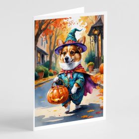 Corgi Halloween Trickor Treat Greeting Cards Pack of 8 Blank Cards with Envelopes Whimsical A7 Size 5x7