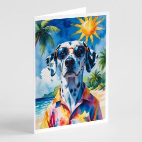 Dalmatian Summer Beach Time Greeting Cards Pack of 8 Blank Cards with Envelopes Whimsical A7 Size 5x7
