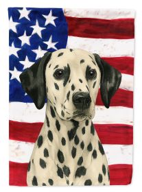 Dalmatian American Flag House Flag Large Porch Sleeve Pole Decorative Outside Yard Banner Artwork Wall Hanging, Polyester, House Size, Multicolor
