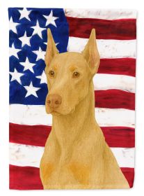 Fawn Doberman Pinscher American Flag House Flag Large Porch Sleeve Pole Decorative Outside Yard Banner Artwork Wall Hanging, Polyester, House Siz