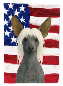 Hairless Slate Gray Chinese Crested American Flag House Flag Large Porch Sleeve Pole Decorative Outside Yard Banner Artwork Wall Hanging, Polyest