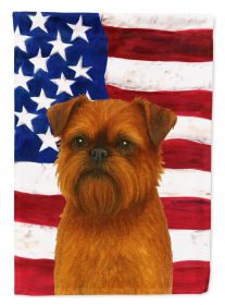 Belge Brussels Griffon American Flag House Flag Large Porch Sleeve Pole Decorative Outside Yard Banner Artwork Wall Hanging, Polyester, House Siz