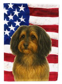 Sable Havanese American Flag House Flag Large Porch Sleeve Pole Decorative Outside Yard Banner Artwork Wall Hanging, Polyester, House Size, Multi