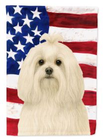 Maltese American Flag House Flag Large Porch Sleeve Pole Decorative Outside Yard Banner Artwork Wall Hanging, Polyester, House Size, Multicolor