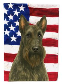 Brindle Scottish Terrier American Flag House Flag Large Porch Sleeve Pole Decorative Outside Yard Banner Artwork Wall Hanging, Polyester, House S