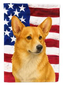 Fawn Pembroke Welsh Corgi American Flag House Flag Large Porch Sleeve Pole Decorative Outside Yard Banner Artwork Wall Hanging, Polyester, House