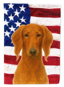 Red Saluki American Flag House Flag Large Porch Sleeve Pole Decorative Outside Yard Banner Artwork Wall Hanging, Polyester, House Size, Multicolo