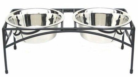 Regal Double Elevated Feeder (Option: Medium/Black)